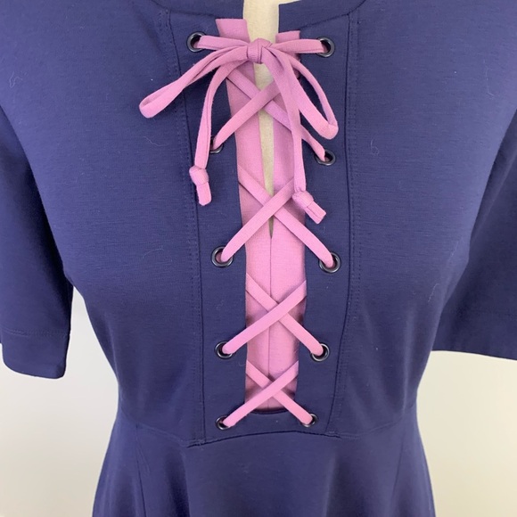 Anthropologie A-line laced front dress - Picture 3 of 7